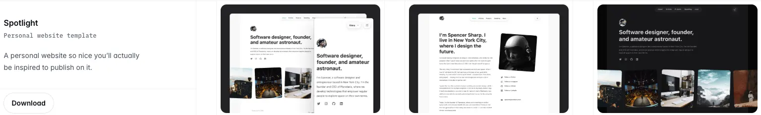 Tailwind Plus: Spotlight template